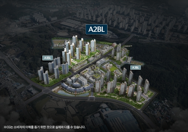 아산탕정자이 A1, A2, A3블록 전체 조감도 [사진=GS건설]