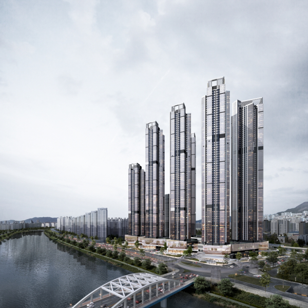 르엘 리버파크 센텀 정면 투시도[사진=롯데건설]