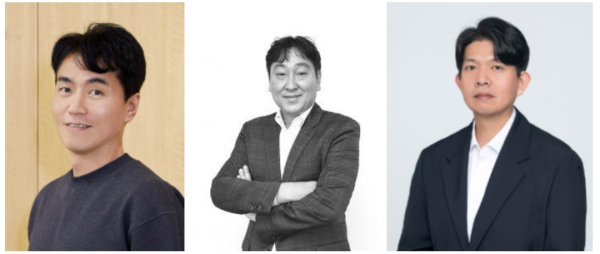 왼쪽부터 곽태호 AX연구소장, 송하봉 교육사업 총괄 부문장, 김일경 DGP사업본부장. [사진 출처 = 웅진]