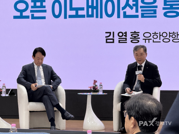 ▲ (좌) 이병건 한국제약바이오협회 바이오벤처특별위원회 위원장과 (우) 김열홍 유한양행 사장. [사진=김효선 기자]