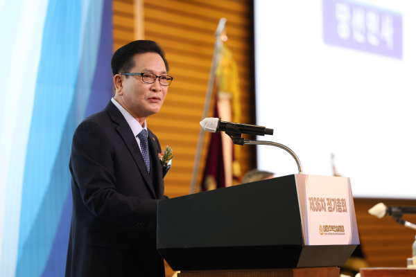 김성은 제14대 대한주택건설협회 회장이 당선 소감을 밝히고 있다. [사진 = 대한주택건설협회]