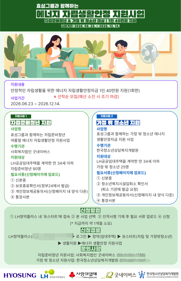 에너지 자립생활안정 지원사업 포스터. [사진=LH]