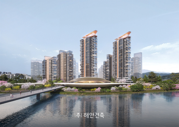 해안건축 올림픽훼밀리타운 투시도. [사진=해안종합건축사사무소]